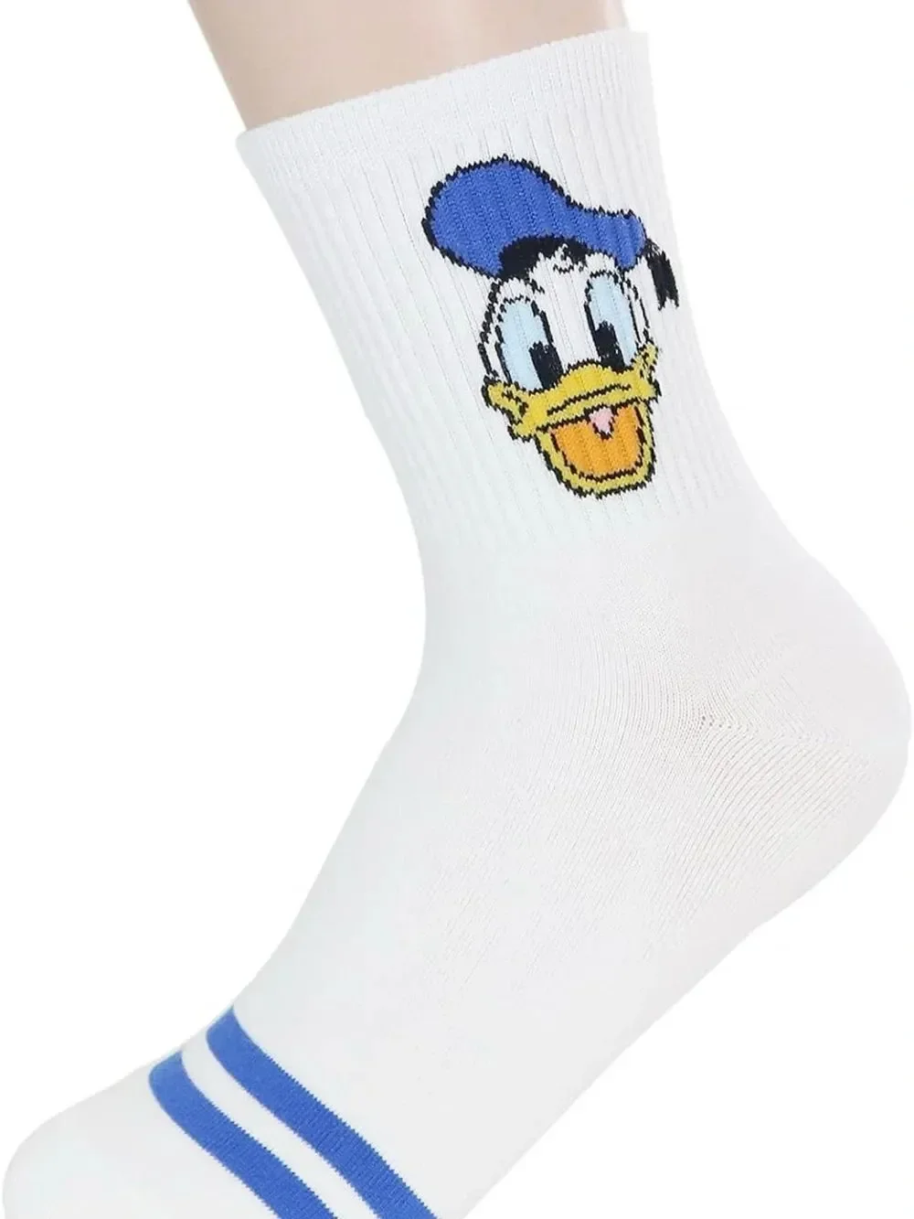 New White Donald Duck Crew Socks - Women